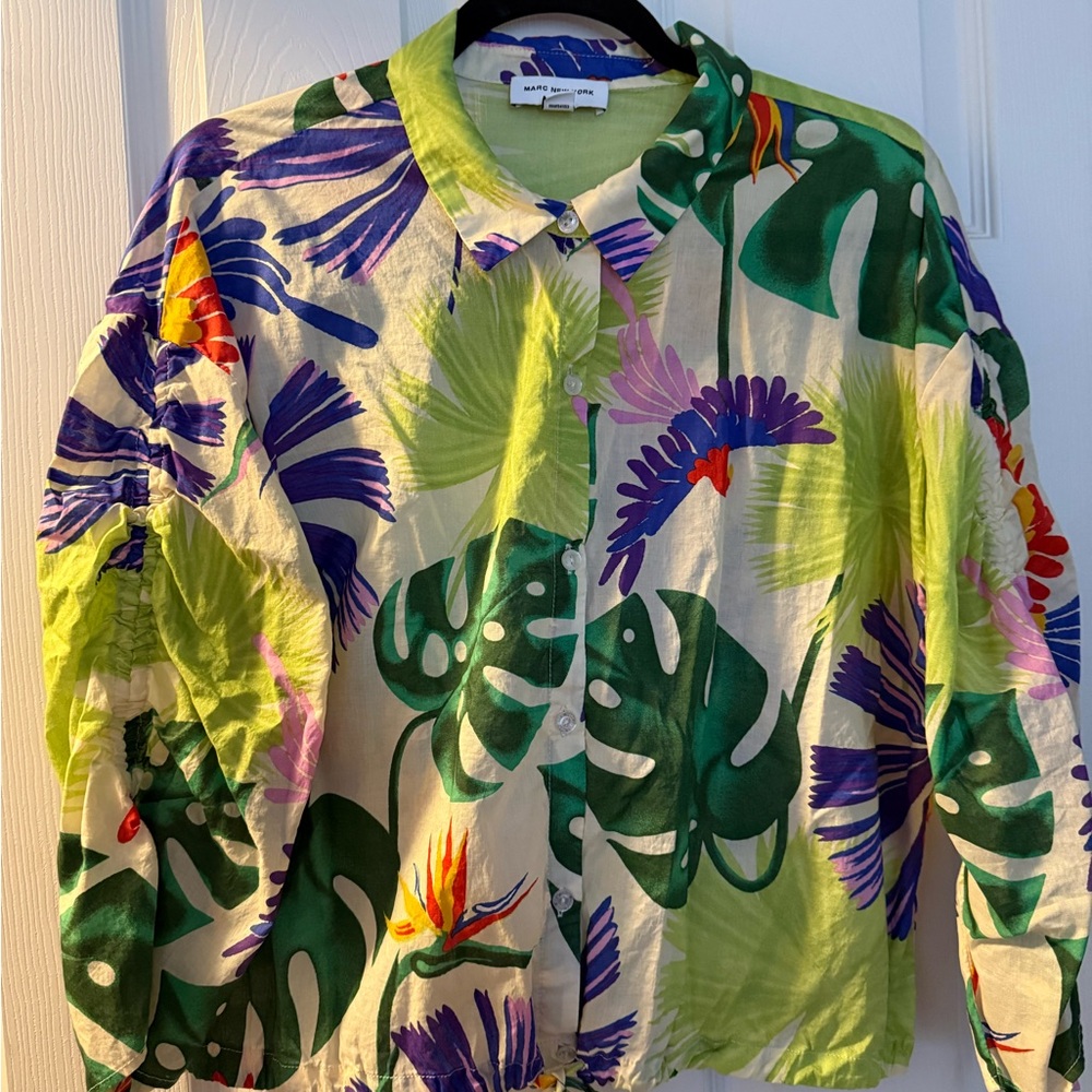 Marc New York Multicolor Tropical Print Blouse